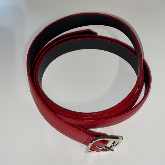 Plus size Slim red leather belt - Picture 2 of 2